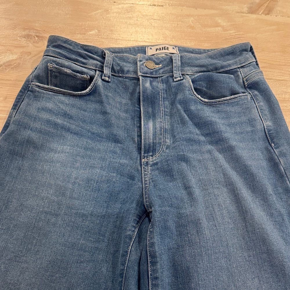PAIGE Light Blue Flare Jeans - Picture 3 of 7